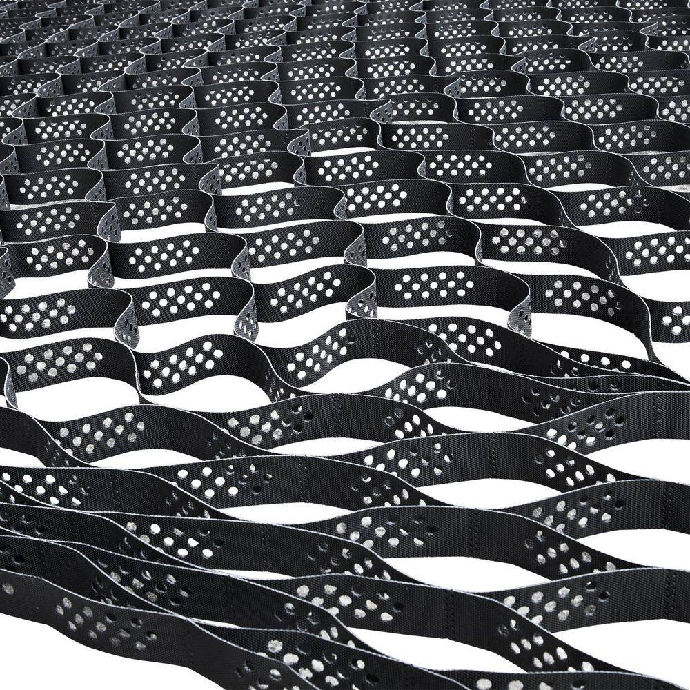 10 ft. x 16.5 ft. x 6 in. M Series Black Plastic Ground Geo Grid Driveway Ground Pavers for Landscaping - Hercitys