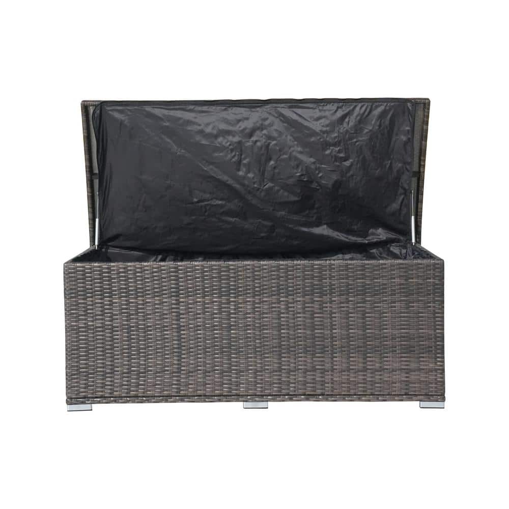 150 Gal. Brown Iron Wicker Deck Box - Hercitys