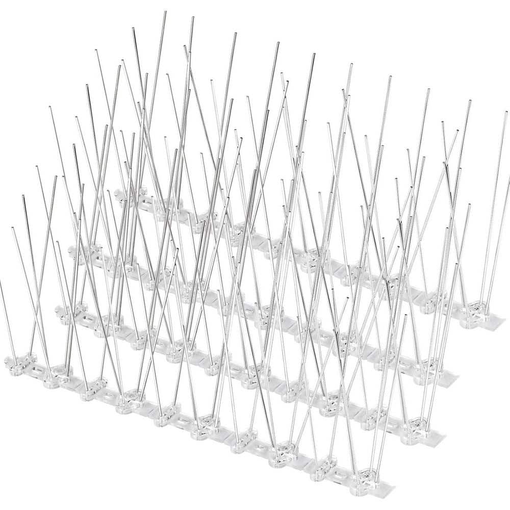 10 in. Plastic Base Bird Spikes with Stainless Steel Strips, 4-Pack - Hercitys