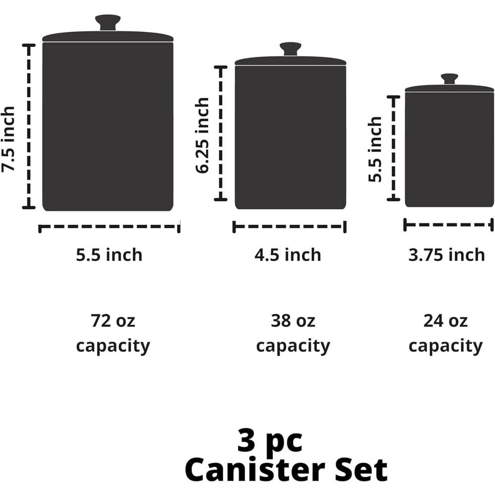 3 Piece Set Ceramic Marble Kitchen Canister - Hercitys