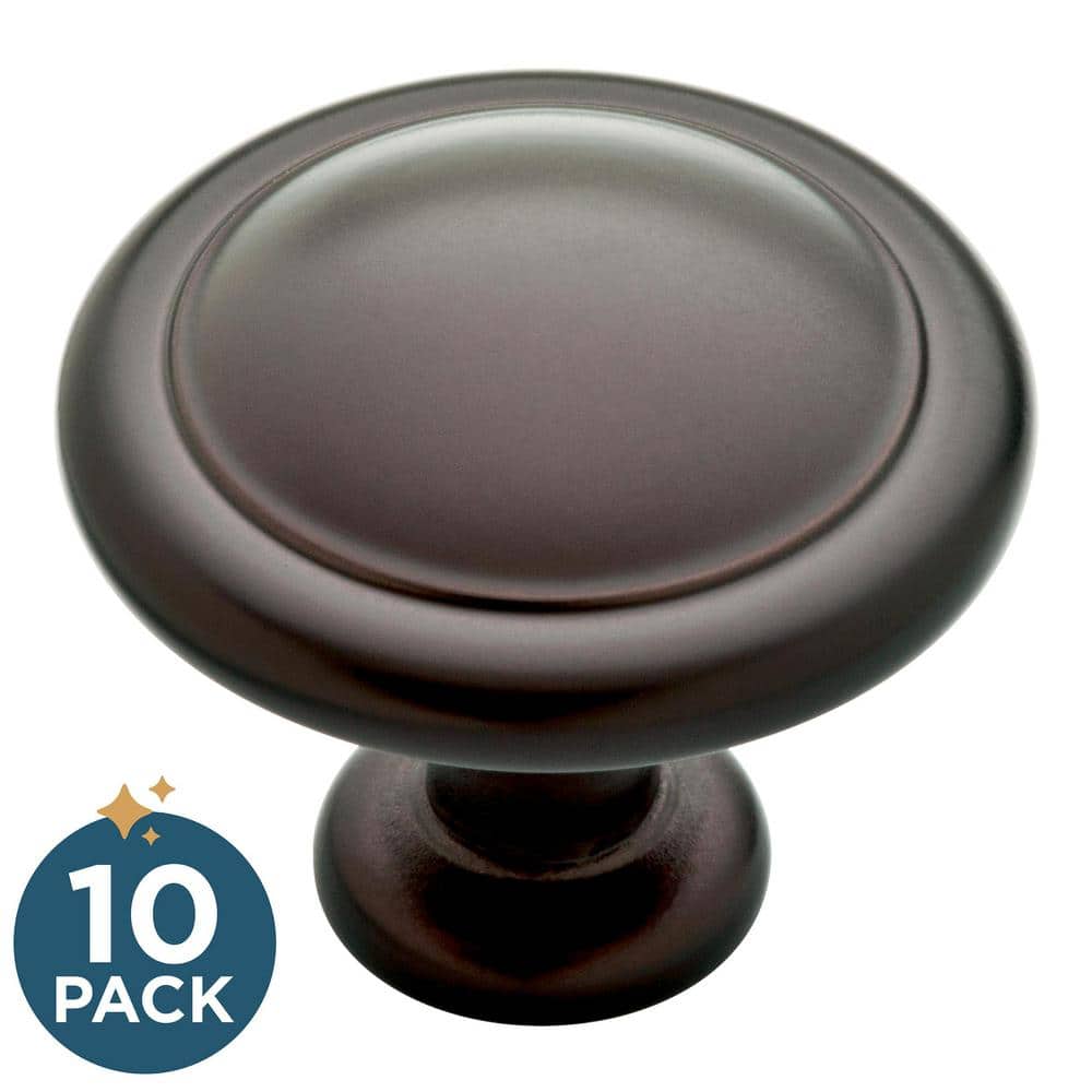 10-Pack Ring Round 1-1/8 in. (29 mm) Classic Modern Gold Square Cabinet Knob - Hercitys