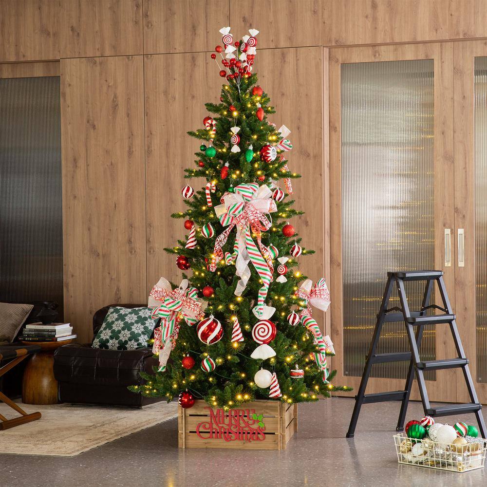 24 in. L Natural Wooden “MERRY CHRISTMAS” Solid Wood Crate Tree Collar - Hercitys