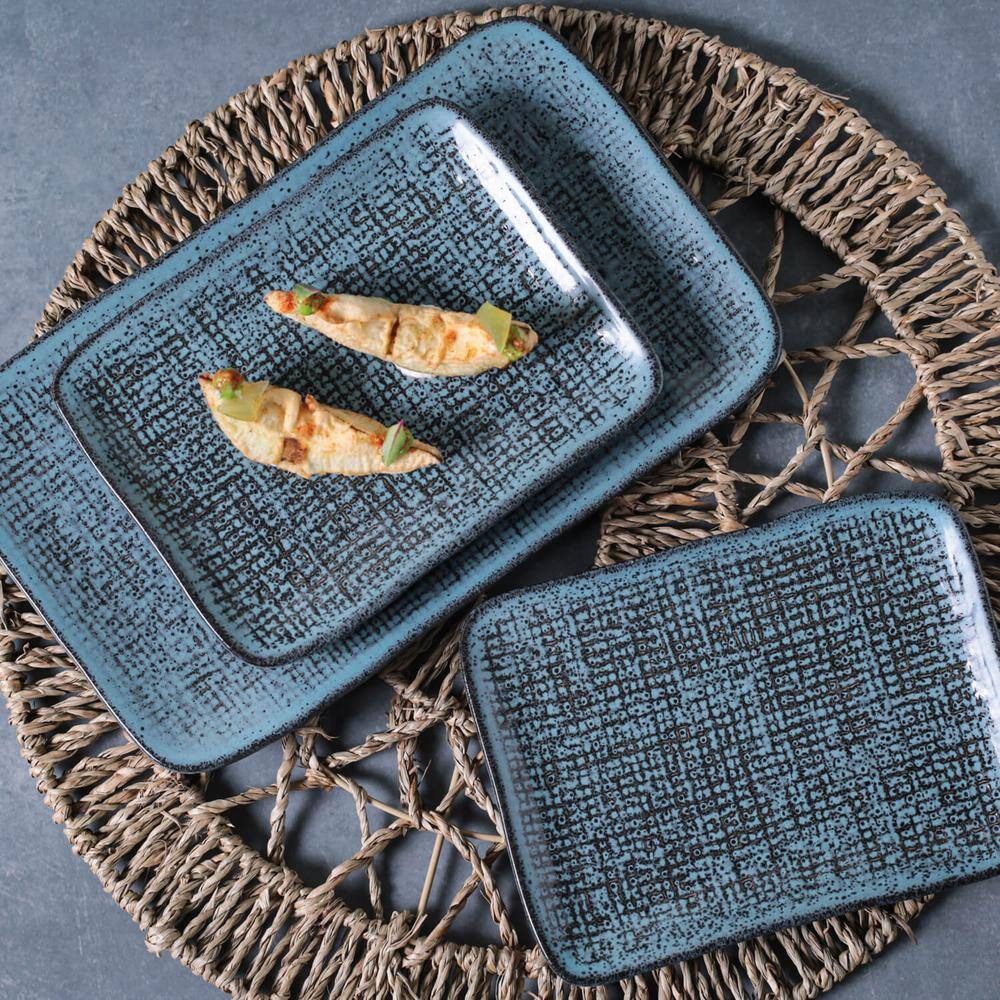 10.63 in. Night Sky Stoneware Rectangular Platter Medium Juta (Set of 4) - Hercitys