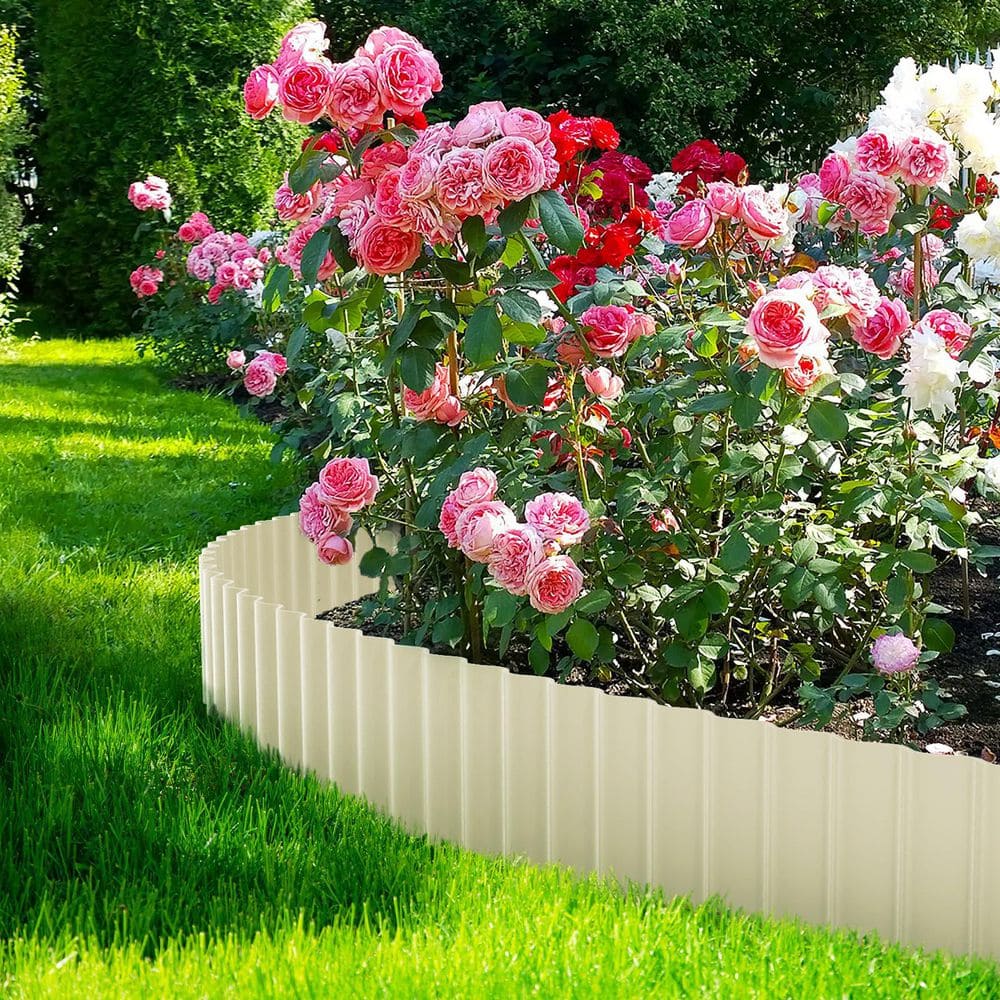 10″ x 20′ Beige Corrugated Metal Garden Edging Landscape Edging Border for Lawn Flower Bed Garden Fence Paver Edging - Hercitys