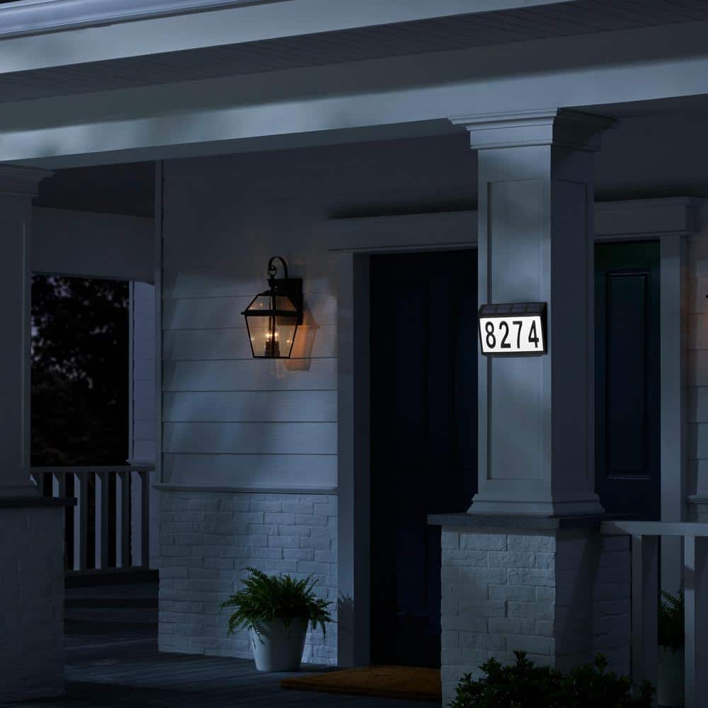 11 in. x 7 in. Black Solar Address Plaque - Hercitys