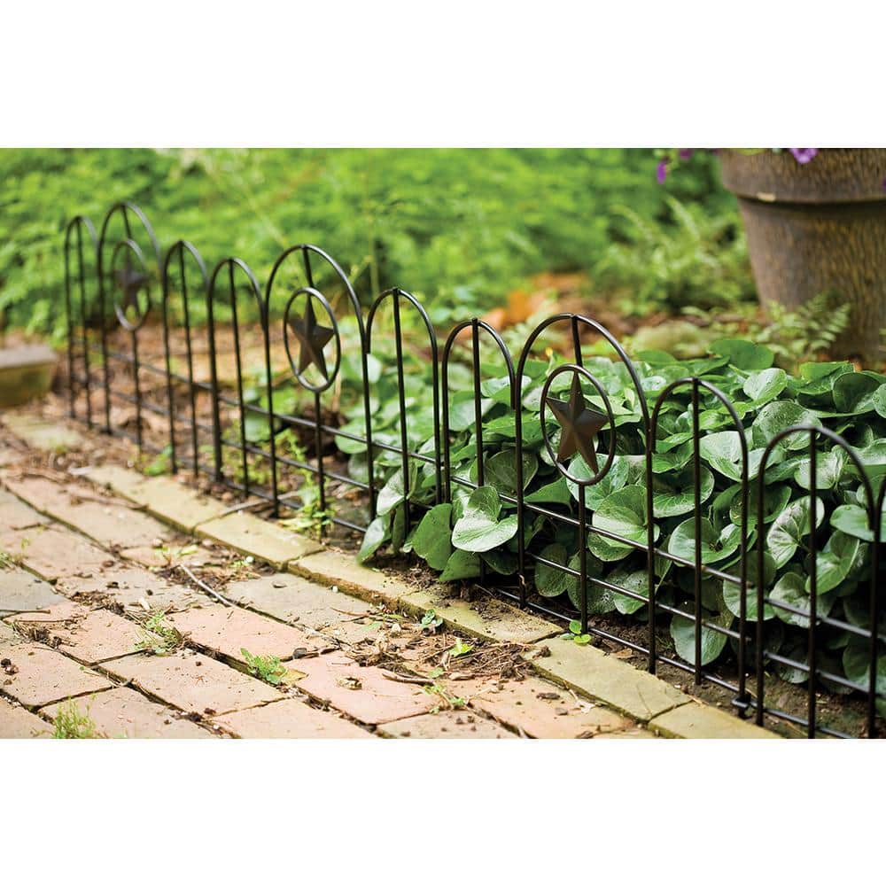 16 in. x 18 in. Black Metal Star Garden Edge 6-Pack - Hercitys