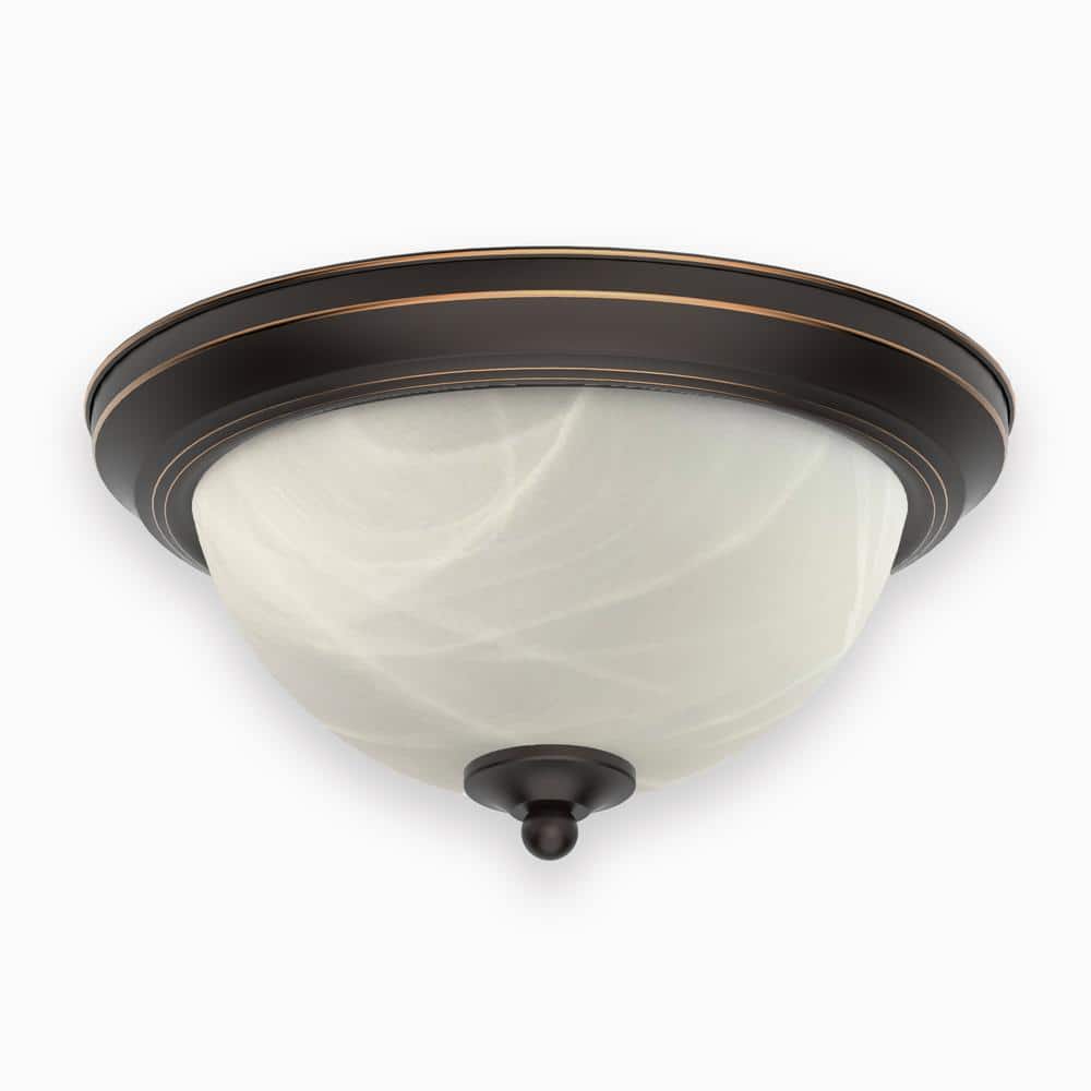 11 in. LED Ceiling Light Flush Mount Pavilion Light Fixture Bronze For Kitchen Bedroom Laundry 3000K - Hercitys