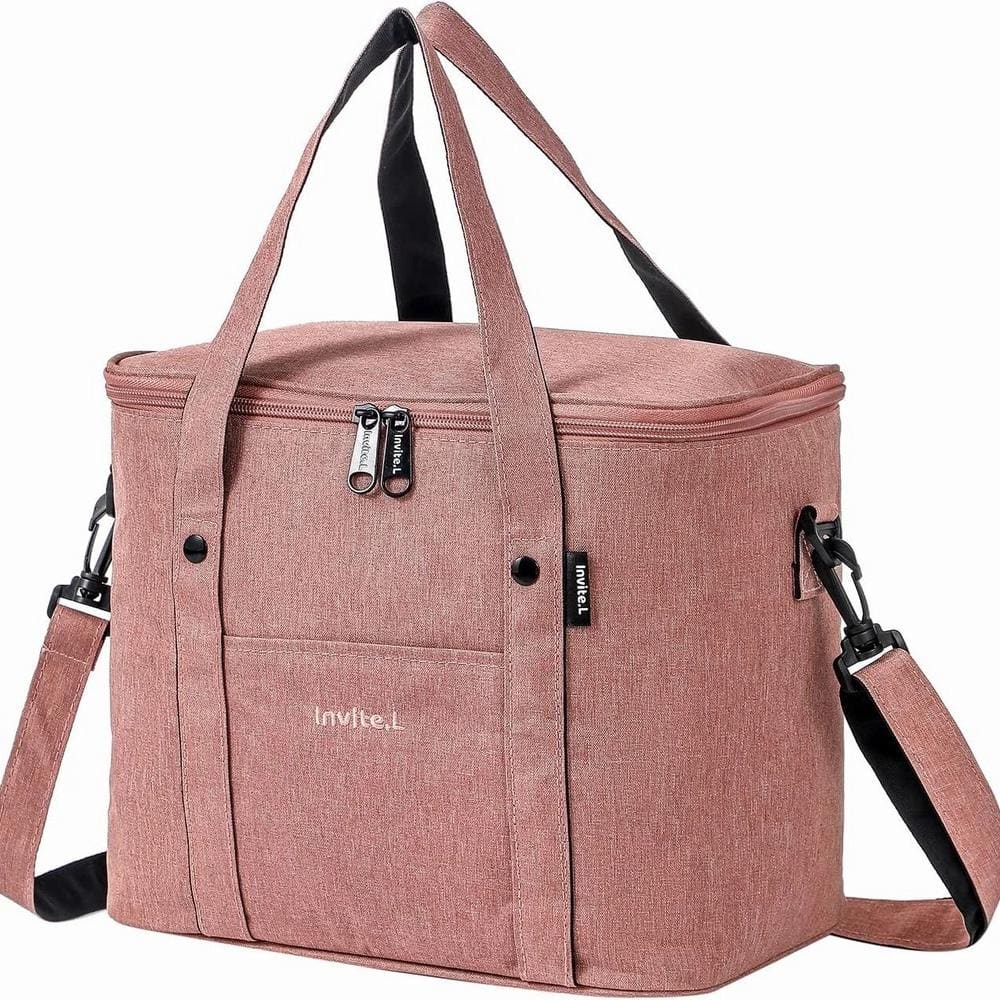 13 Qt. Insulated Cooler Lunch Bag with Leakproof and Shoulder Strap in Pink - Hercitys