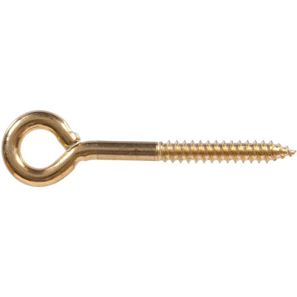 5/16 x 6 in. Brass Plated Lag Thread Screw Eye (10-Pack) - Hercitys