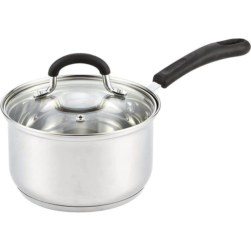 3 qt. Stainless Steel Saucepan Sauce Pot with Lid, Stay Cool Handle, silver - Hercitys