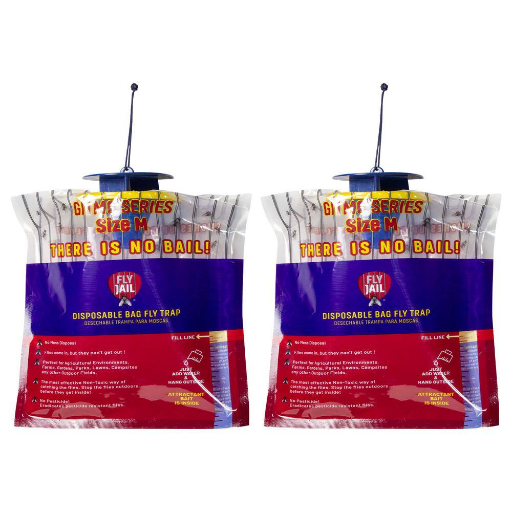 2-Gitmo Series Medium Bag-Outdoor Disposable Trap, Pre-Baited with Flies Inn Attractant, Effective Fly Catcher - Hercitys