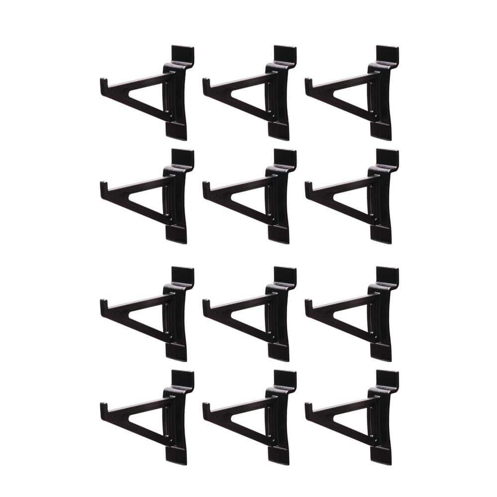 2 in. Plastic Slat Wall Hooks in Black (12/Bag) - Hercitys