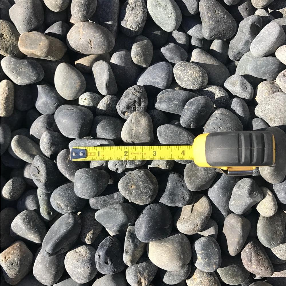 0.50 cu. ft. 40 lbs. 3/4 in. to 2 in. Small Black Mexican Beach Pebble - Hercitys
