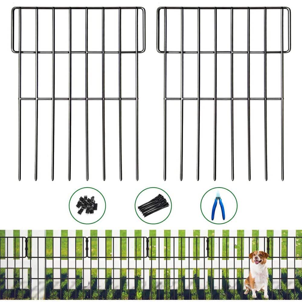 17 in. L x 6.7 in. H x 13 in. W Black Animal Barrier Fence Rustproof Metal with Cable Ties and Cutting Plier (25 Pack) - Hercitys