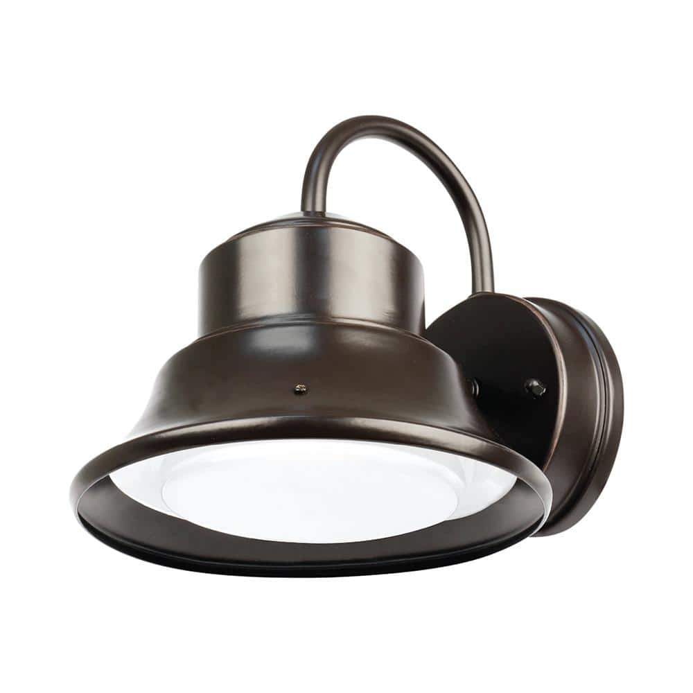 1000 Lumen Integrated LED Bronze Dusk to Dawn Bell Wall Light, 4000K - Hercitys