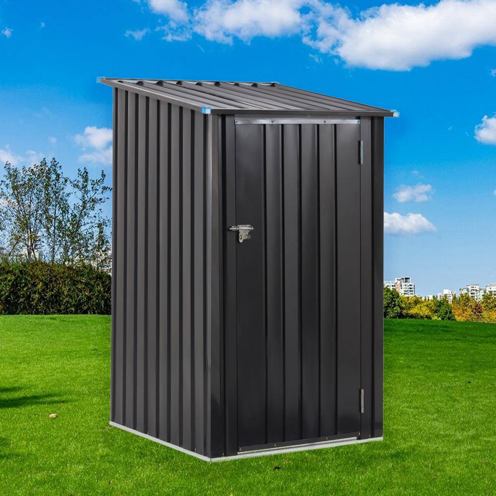 3 ft. W x 3 ft. D Dark Gray Metal Shed with Single Lockable Door (9 sq. ft.) - Hercitys