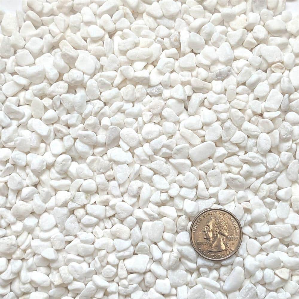 0.1 cu. ft. White Small Gravel 5 lbs. 1/5 in. Size Landscape Rocks - Hercitys