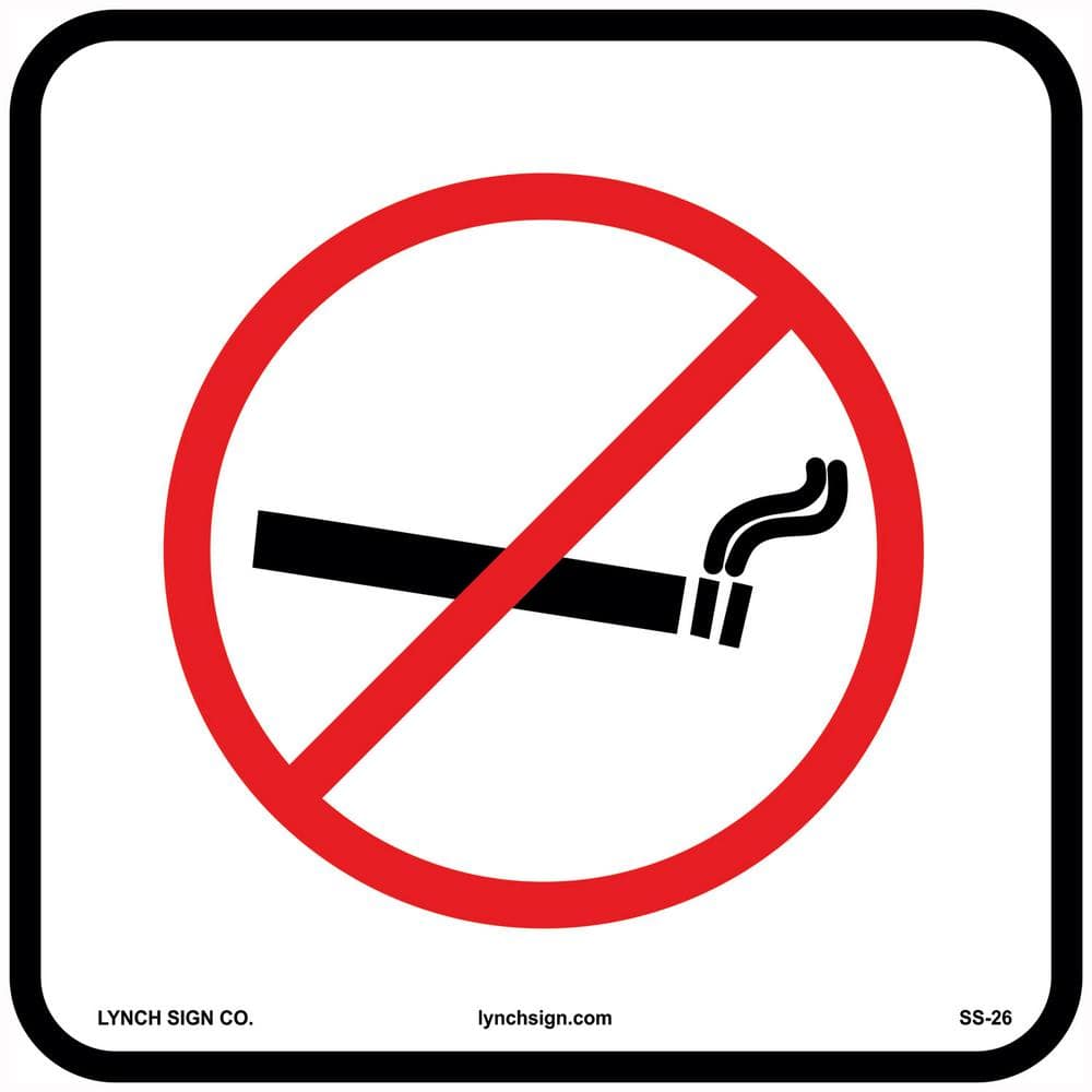 12 in. x 12 in. No Smoking Sign Printed on More Durable, Thicker, Longer Lasting Styrene Plastic - Hercitys