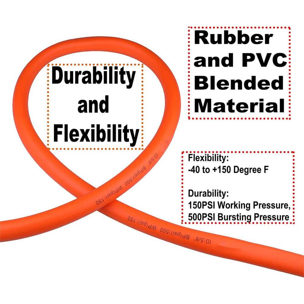 5/8 in. x 25 ft. Garden Water Hose 5/8 in. x 25 ft. 150 PSI Kink Resistant, Flexible with Swivel Grip Handle - Hercitys