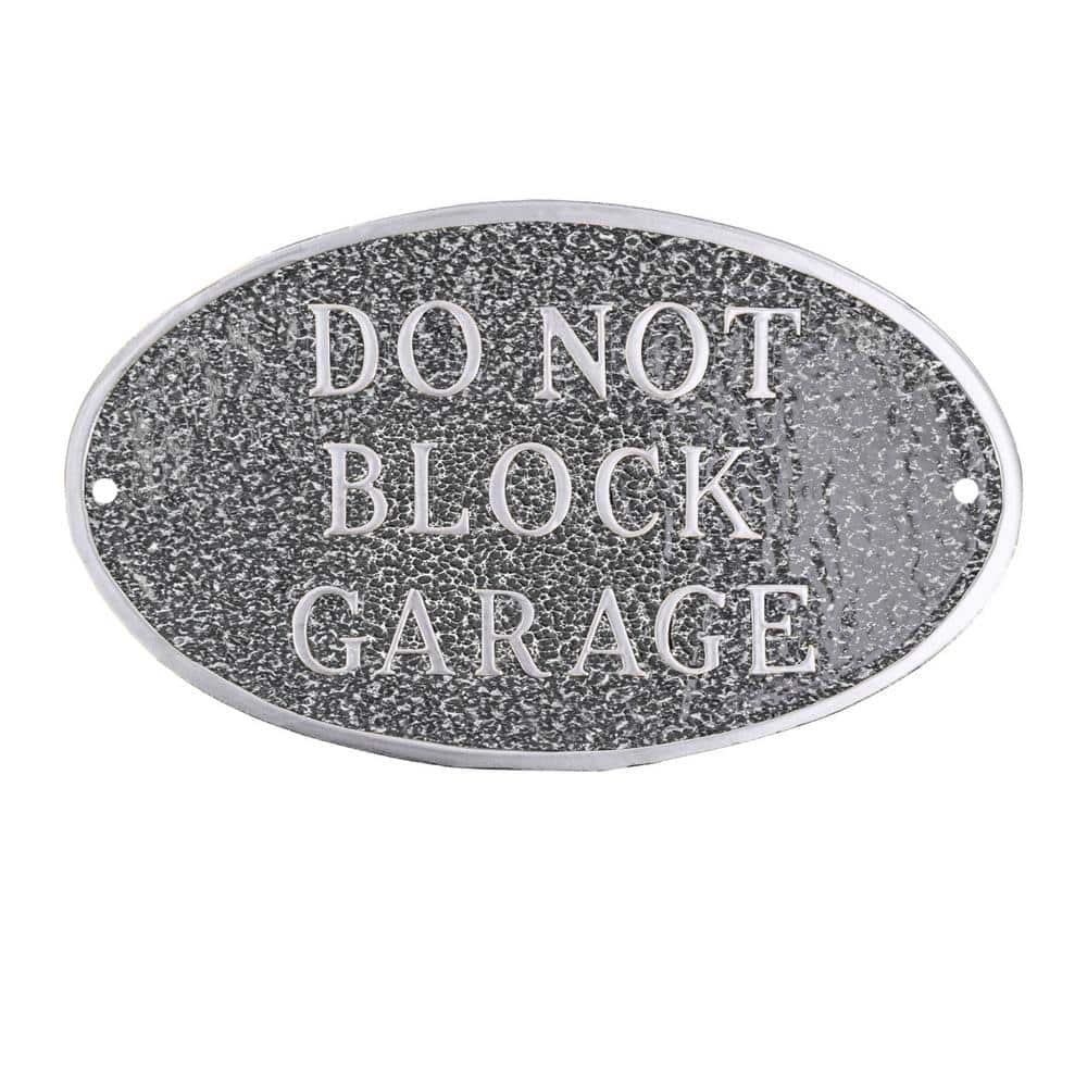 10 in. x 18 in. Large Oval Do Not Block Garage Statement Plaque Sign – Swedish Iron - Hercitys