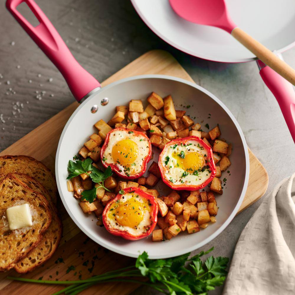 2-Piece Red Aluminum Induction Frying Pan Set - Hercitys