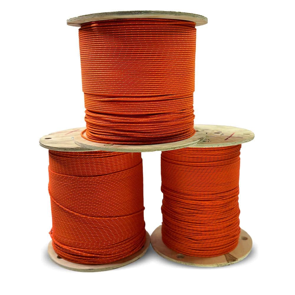 #5 (5/32 in. ) x 300 ft. Braided Starter Cord-Orange with Yellow Tracer Polyester Non-Wire Rope - Hercitys