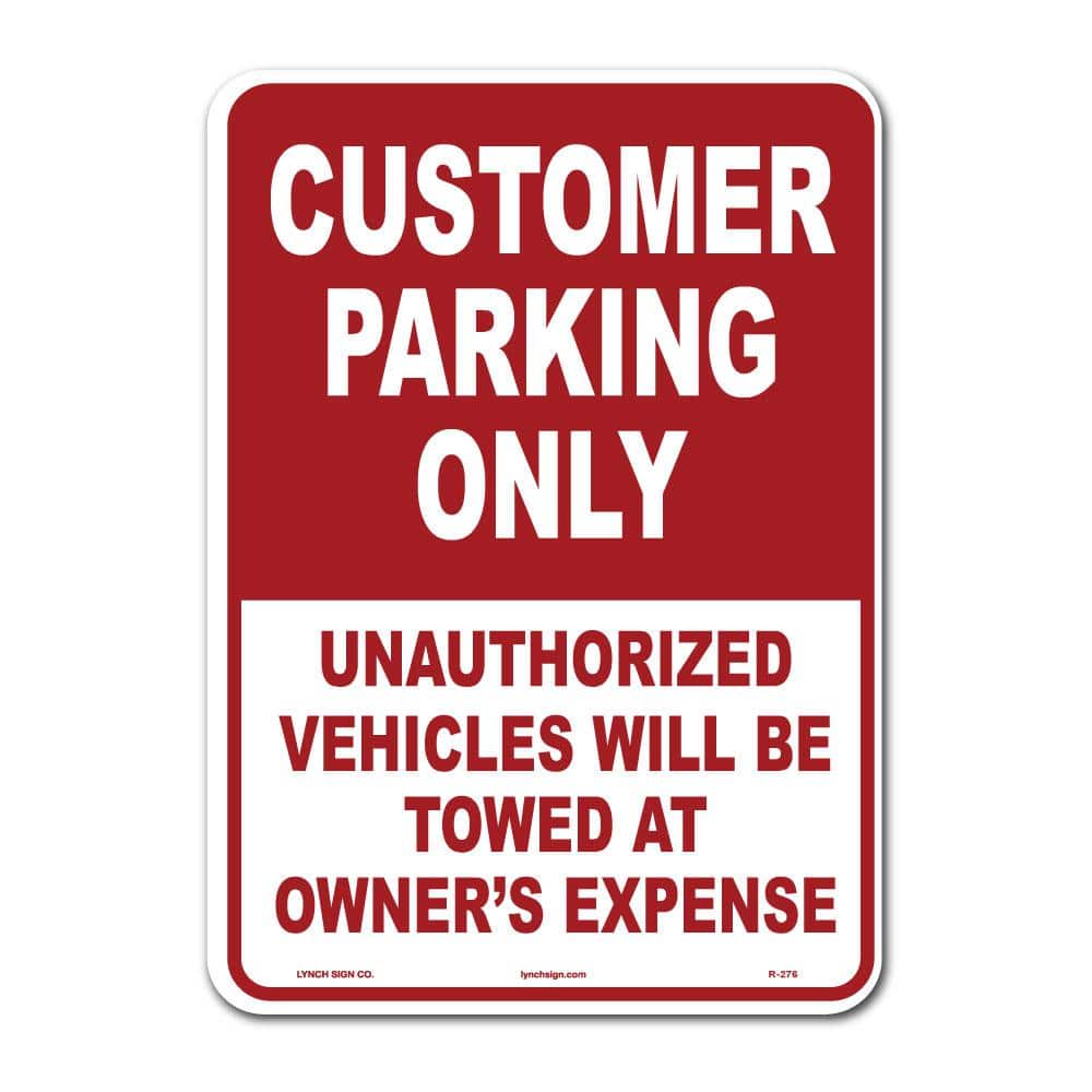 10 in. x 14 in. Customer Parking Sign Printed on More Durable Thicker Longer Lasting Plastic Styrene - Hercitys