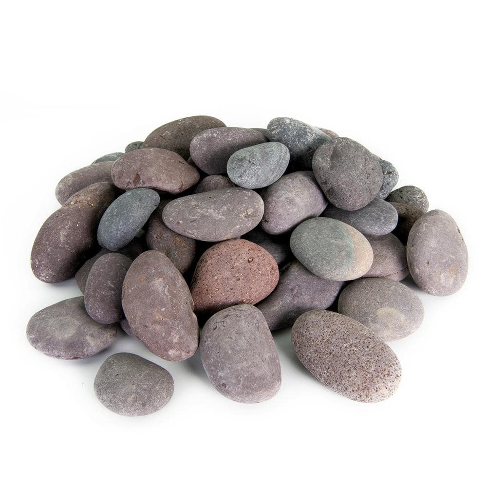 0.25 cu. ft. 2 in. to 3 in. Roja Mexican Beach Pebble Smooth Round Rock for Gardens, Landscapes and Ponds - Hercitys