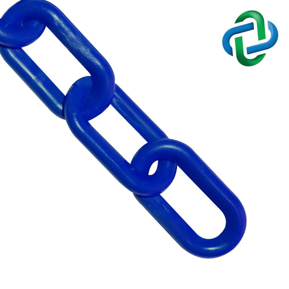 1.5 in. (#6,38 mm) x 25 ft. Traffic Blue Plastic Barrier Chain - Hercitys