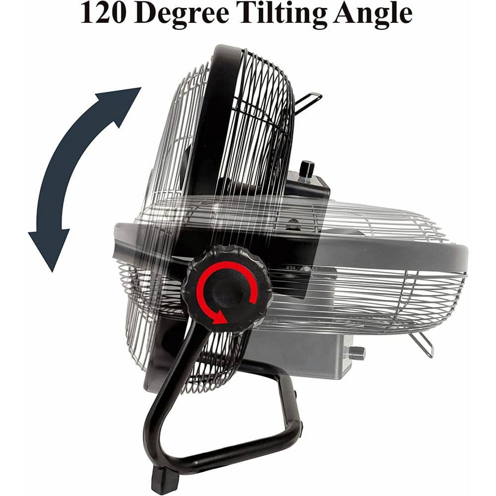 12 in. Rechargable Operated Utility Fan Air Circulator - Hercitys