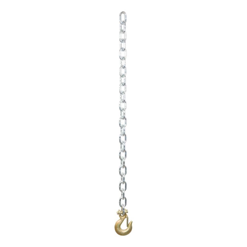35″ Safety Chain with 1 Clevis Hook (11,700 lbs., Clear Zinc) - Hercitys