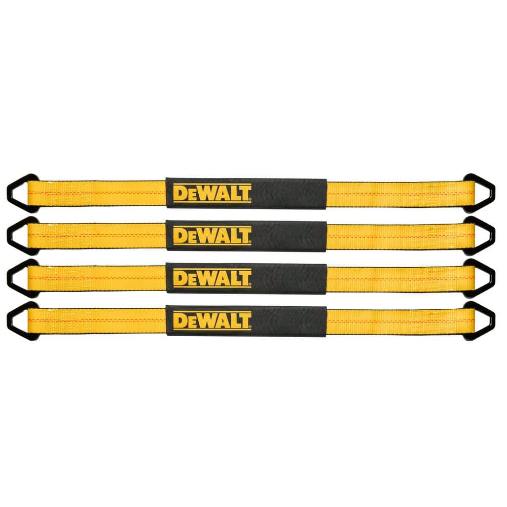 2 in. x 38 in. 4,000 lb. Safe Work Load / 12,000 lb. Break Strength – 4-Piece Premium Axle Strap Kit with Storage Bag - Hercitys