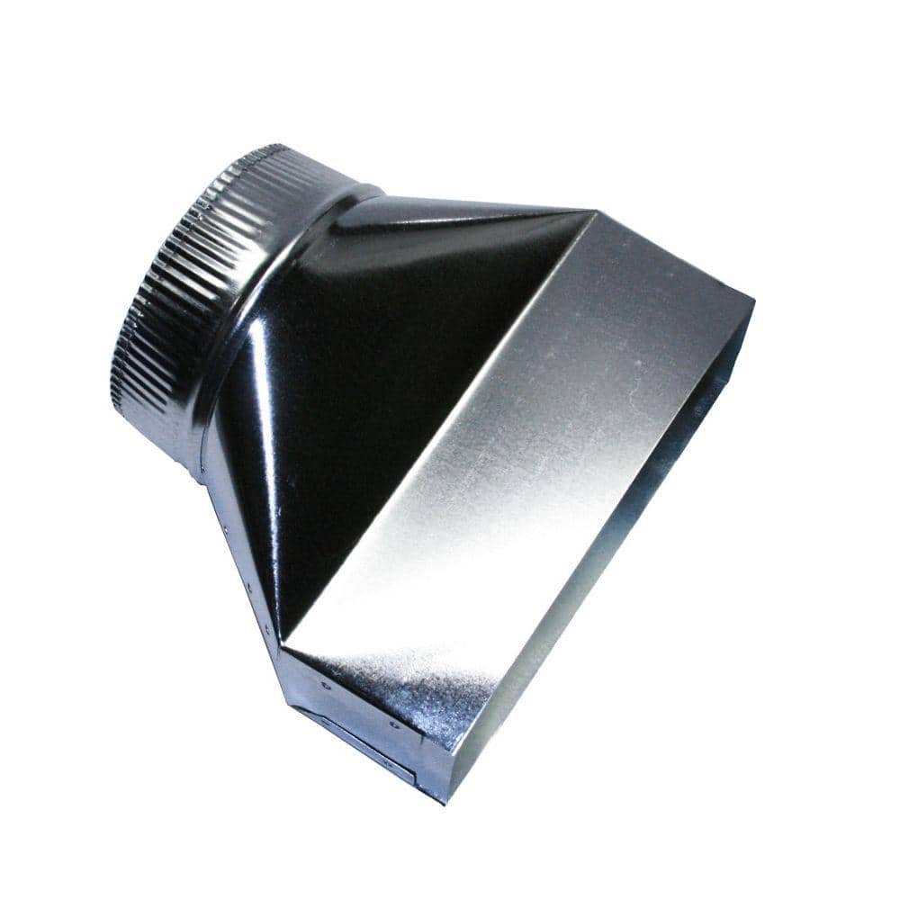 3-1/4 in. x 10 in. to 7 in. Round Galvanized Steel Silver Duct Transition - Hercitys