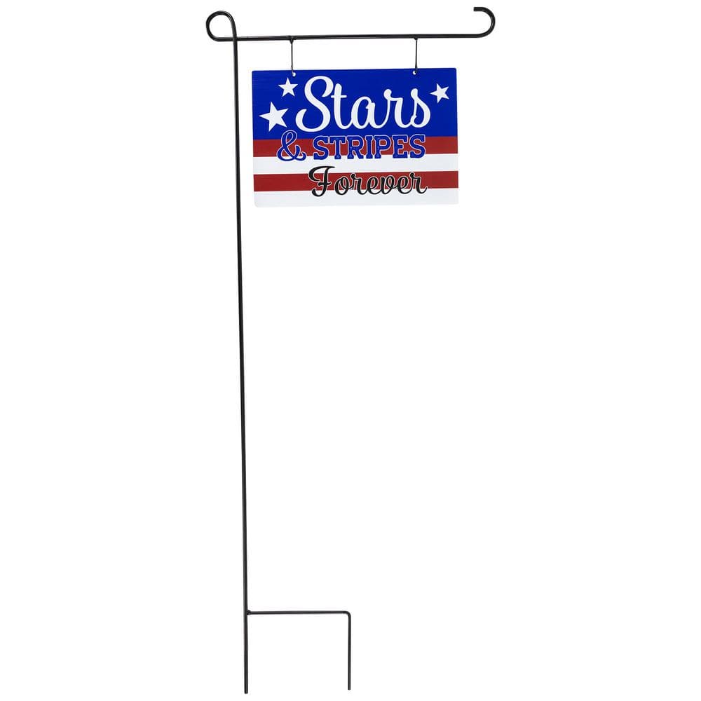39.25 in. Stars and Stripes Forever Americana Outdoor Metal Yard Sign - Hercitys