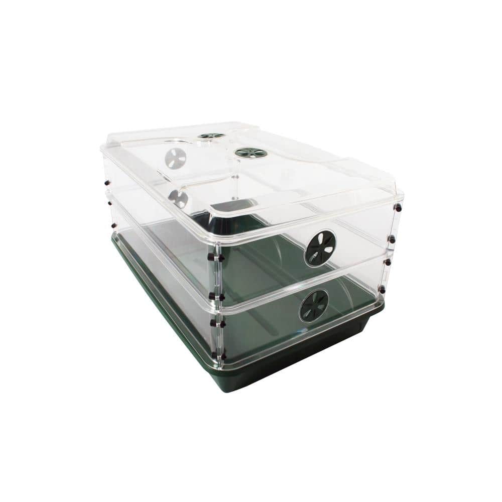24 in. x 15 in. x 12.75 in. Domed Herb and Seed Propagator with 2 Height Extenders - Hercitys