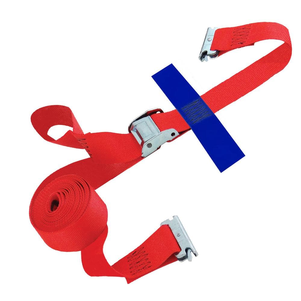 20 ft. x 2 in. Cam Buckle E-Strap with Hook and Loop Storage Fastener in Red - Hercitys