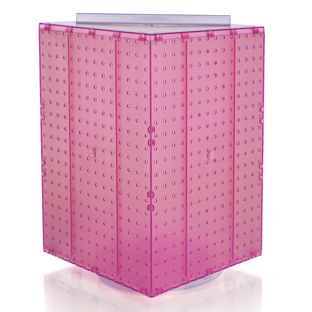 20 in. H x 14 in. W Interlock Pegboard Tower on a Revolving Base in Pink - Hercitys