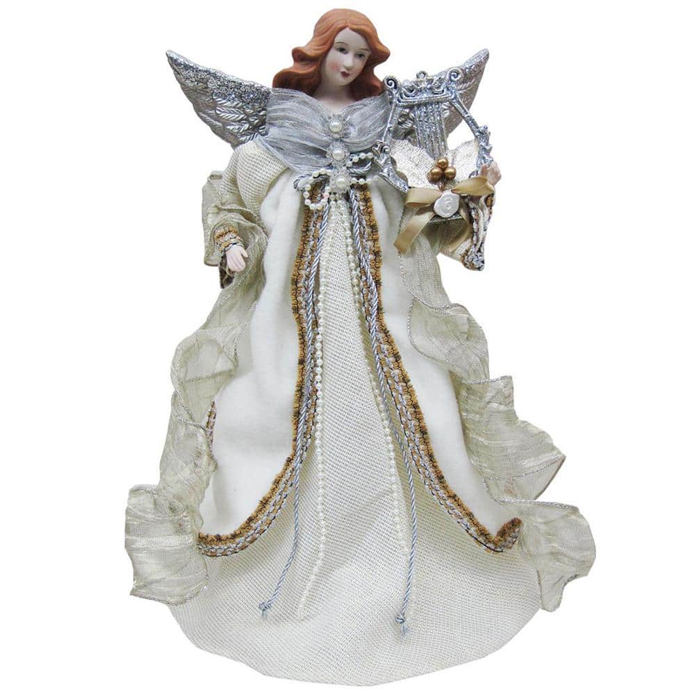 16 in. Silver Elegance Angel Tree Topper - Hercitys