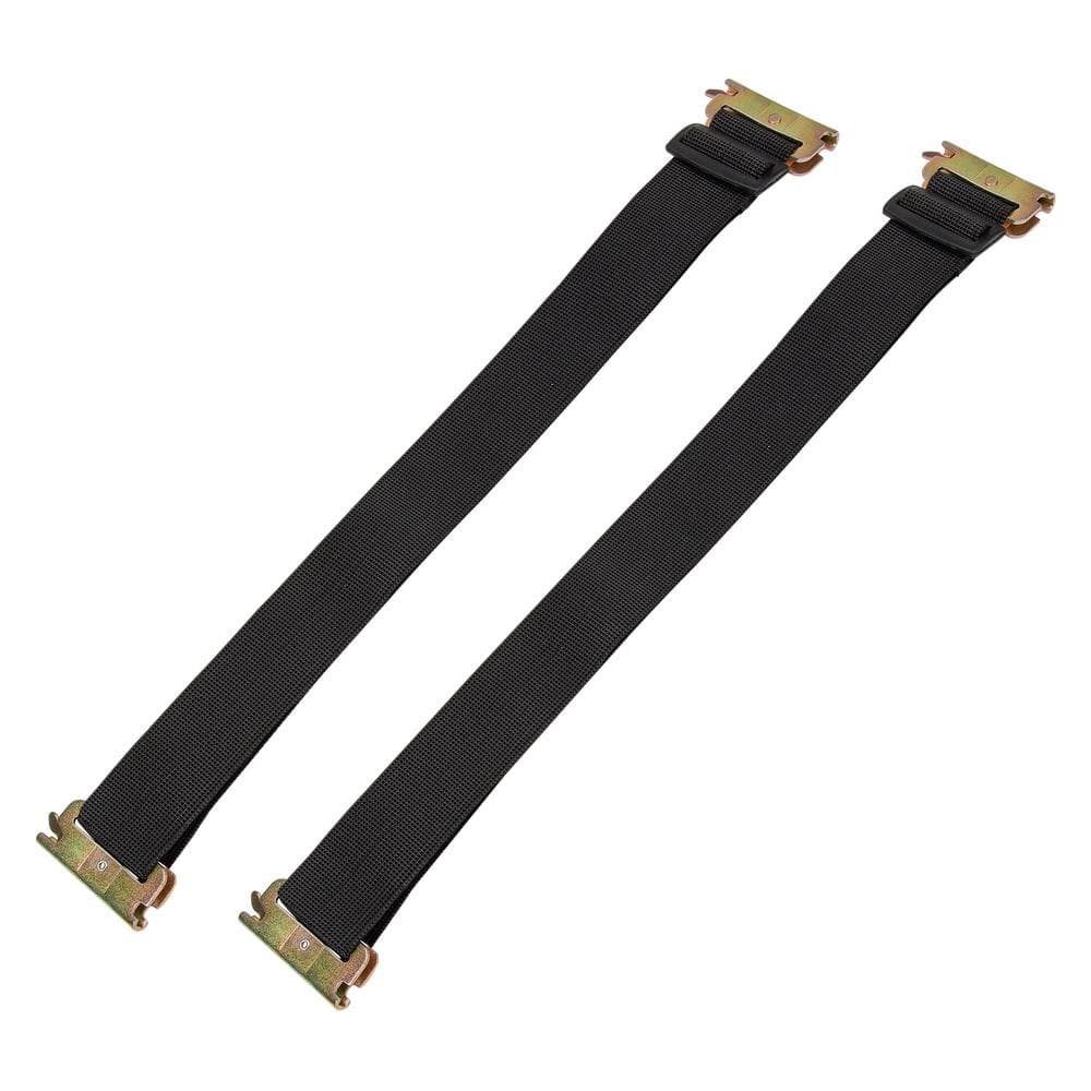 22 – 32 in. Black Adjustable Track BungeeX Bungee Strap for E-Track and X-Track – 2 pack - Hercitys