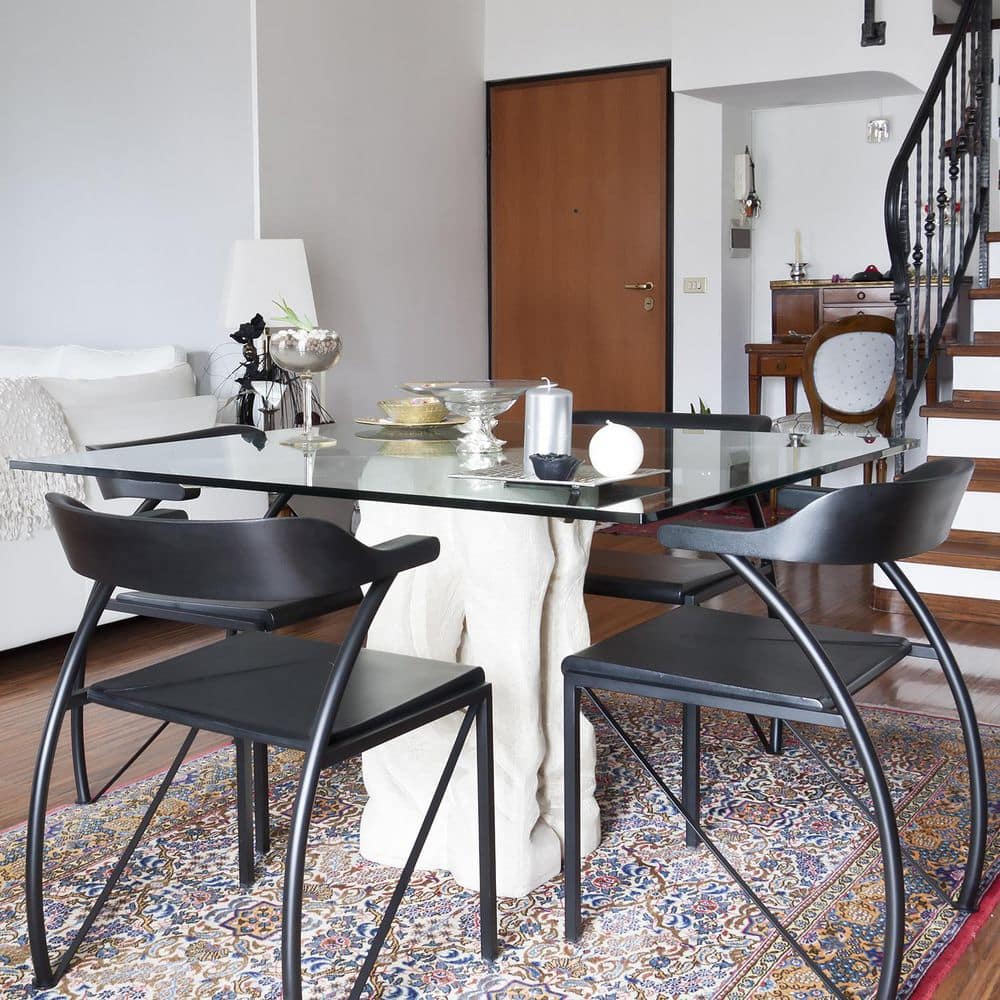 36 in. Clear Square Glass Table Top 1/2 in. Thick Flat Polished Tempered Radius Corners - Hercitys