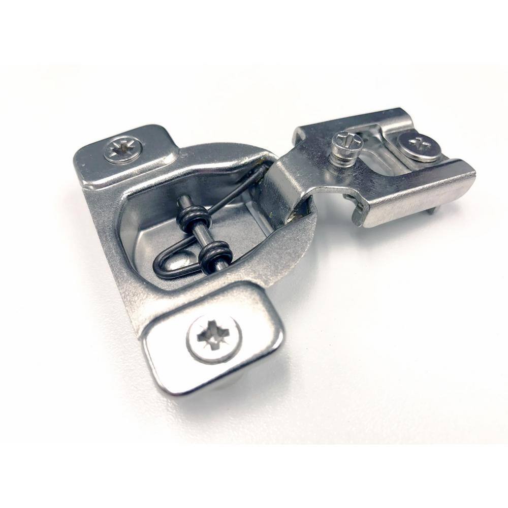 2.3 in. x 3 in. Nickel 105-Degree Face Frame 1/2 in. Overlay Hinge (10-Pair) - Hercitys
