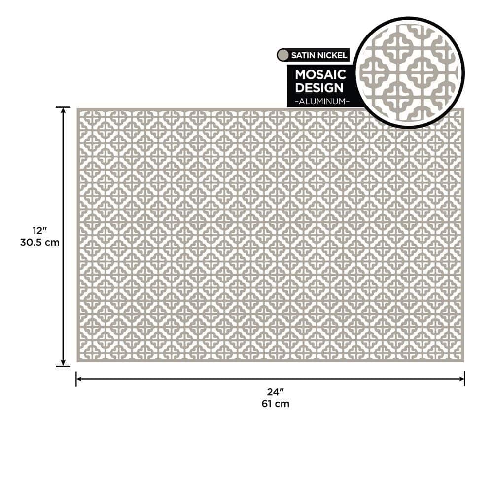 1 ft. x 2 ft. Satin Nickel Mosaic Aluminum Sheet - Hercitys
