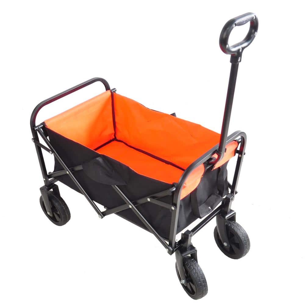 1.44 cu. ft. Folding Steel Wagon Shopping Beach Garden Cart - Hercitys