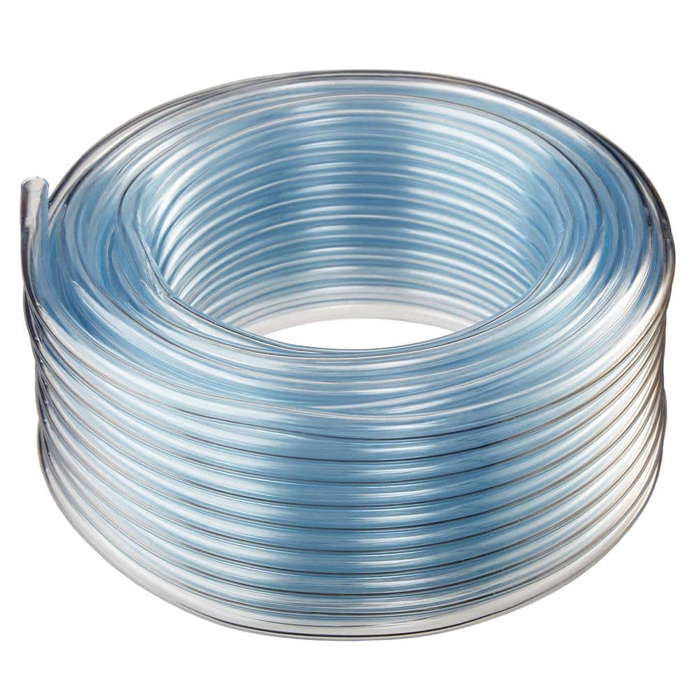 1/2 in. I.D. x 5/8 in. O.D. x 50 ft. Crystal Clear Flexible Non-Toxic, BPA Free Vinyl Tubing - Hercitys