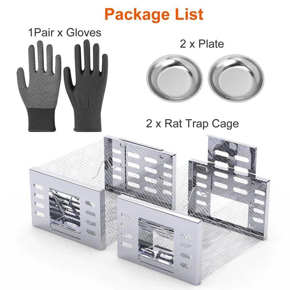 2-Pcs Humane Rat Trap Catch and Release Live Mouse Cage Traps with Automatic Continuous Cycle Trapping for Rodent Mouse - Hercitys