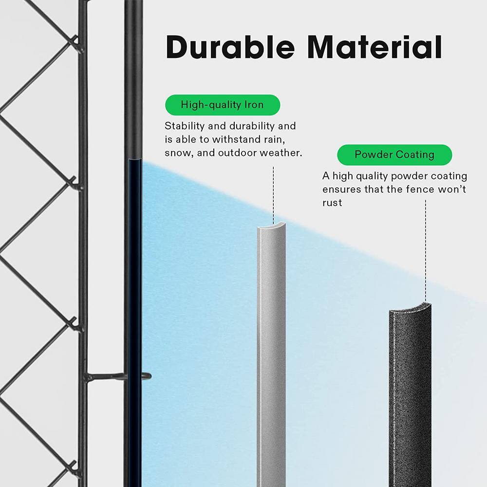 27.4 in. L x 32.9 in. H No-Dig Metal Garden Fence, 4 Panels plus 1 Gate - Hercitys