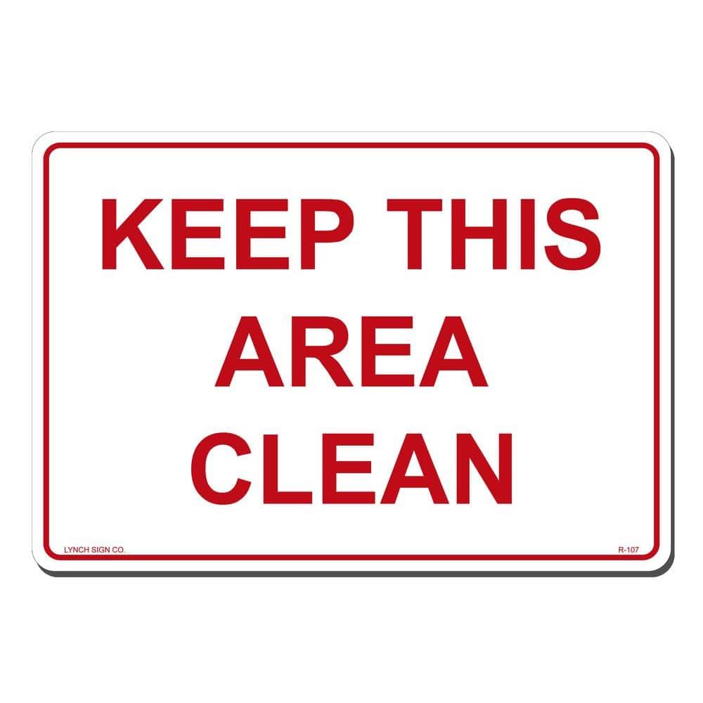 14 in. x 10 in. Keep This Area Clean Sign Printed on More Durable, Thicker, Longer Lasting Styrene Plastic - Hercitys