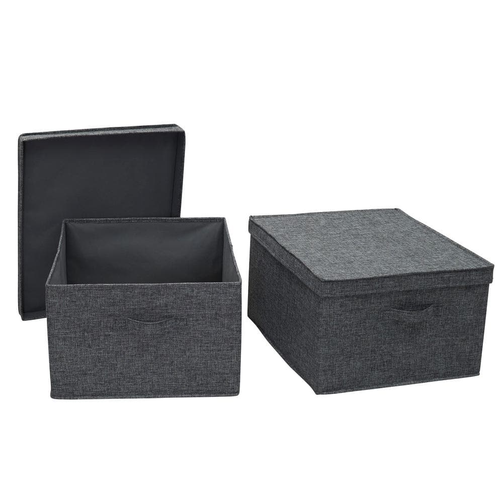 13 Gal. JumboStorage Box in Graphite Linen (2-Pack) - Hercitys