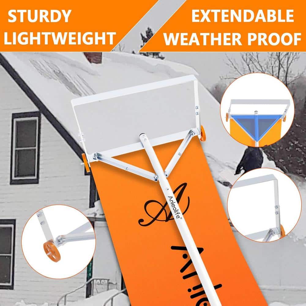 2 in 1-Combo Pack 252 in. Aluminum Telescoping Handle Roof Rake Snow Removal System - Hercitys