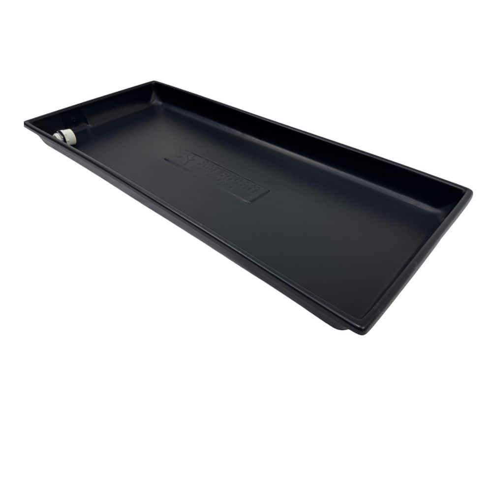 39.50 in. x 16.50 in. Heavy Duty Plastic HVAC Condensate Drain Pan with Drain Hose Adapter - Hercitys